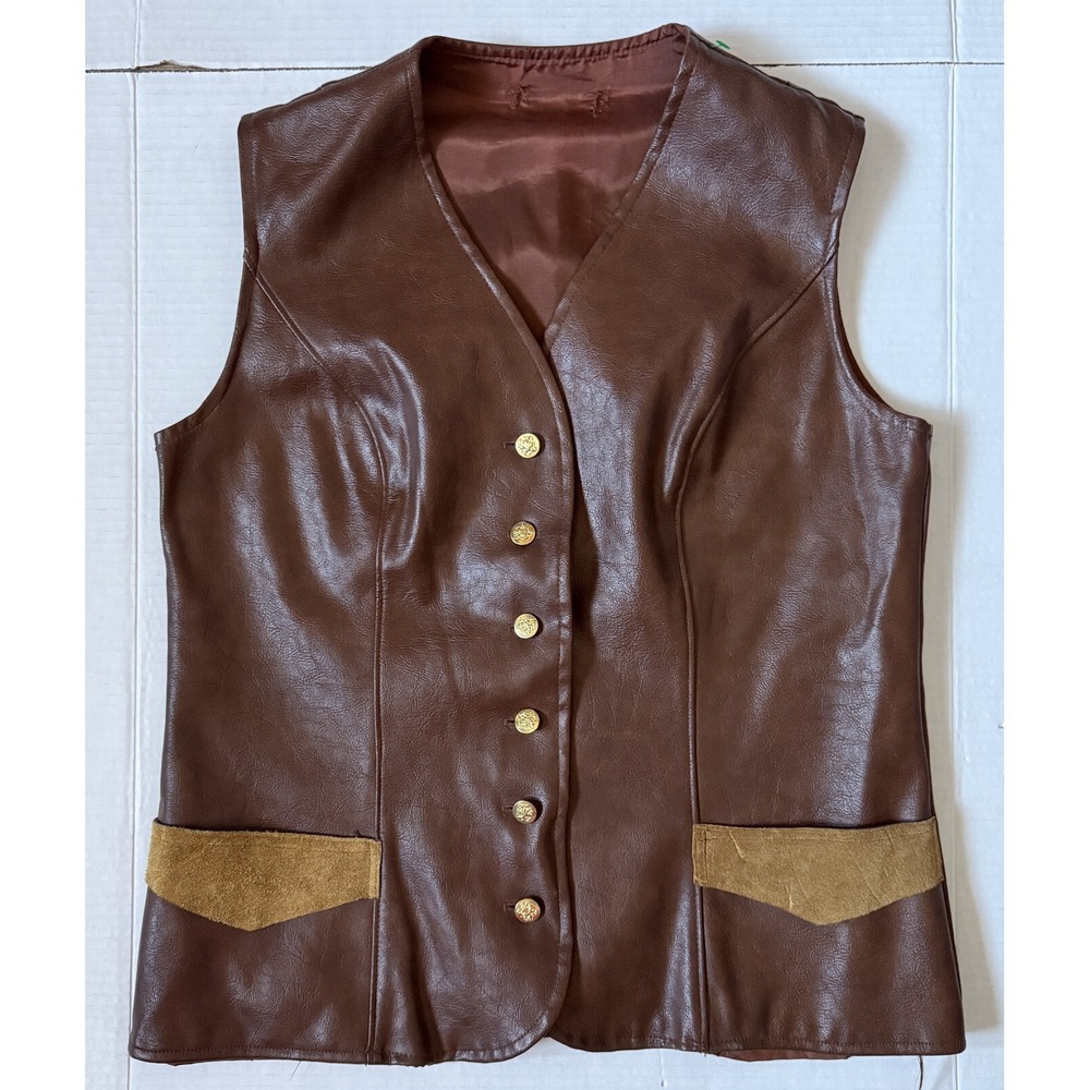 Vintage ILGWU INT LADIES GARMENT WORKERS UNION - Women's Leather Vest - Small